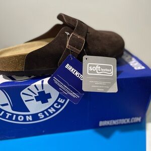 Birkenstock Chocolate Suede Slip-Ons